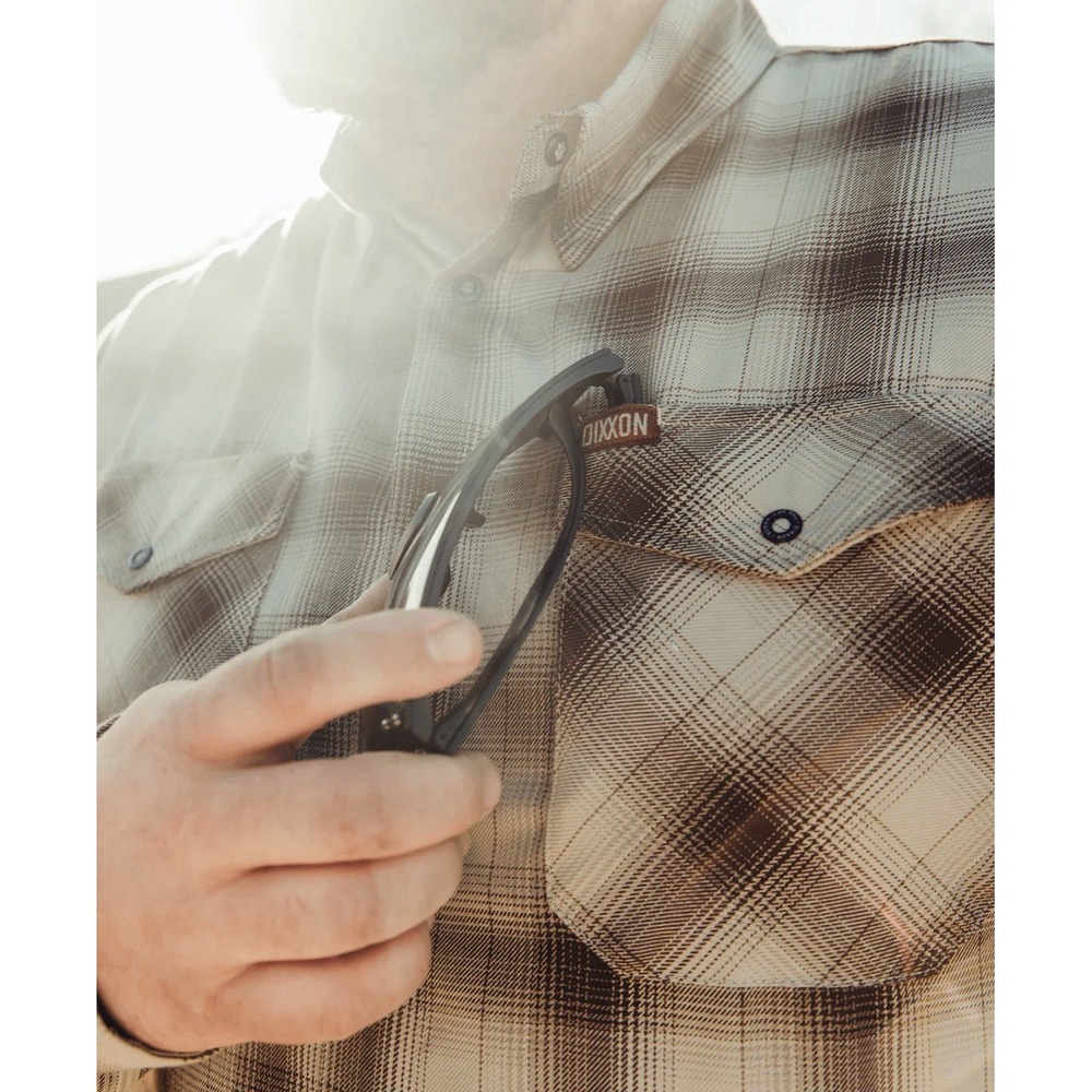 DIXXON Flannel Ordinance Men's‎ 2X Snap Button Brown Khaki Tan Plaid Shirt NWT - Picture 2 of 10